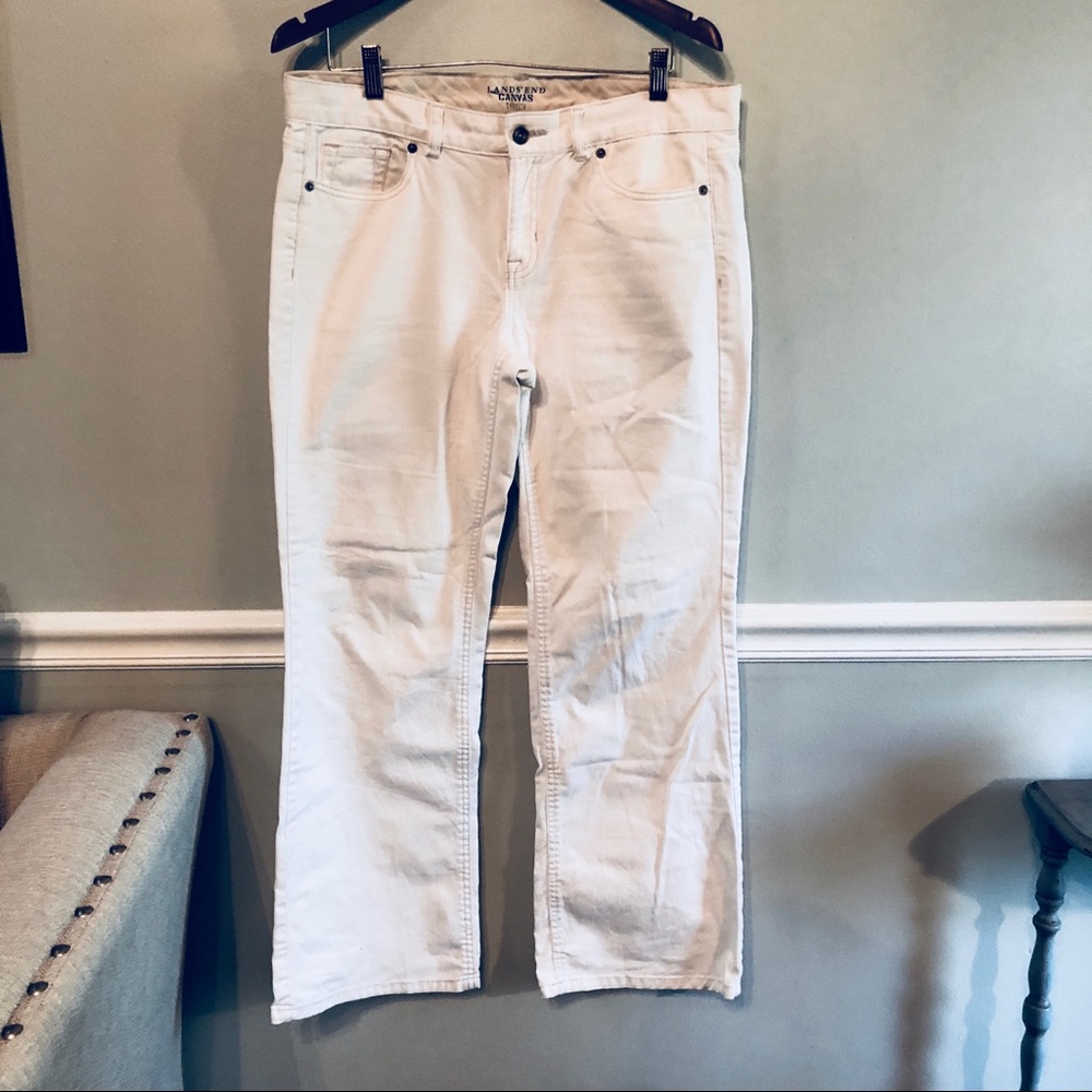 Lands’ End white jeans